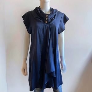 Gracia blue hooded tunic, size L